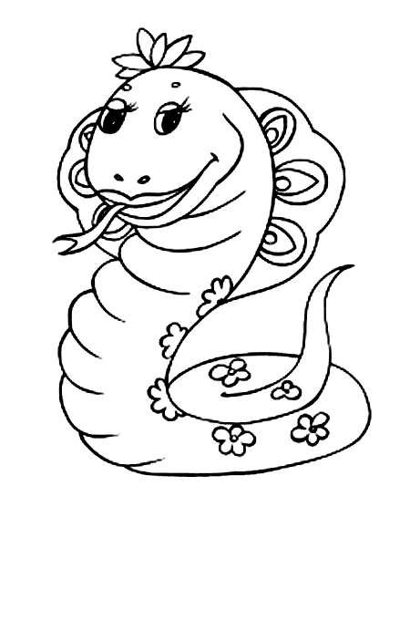 Beautiful anaconda coloring book